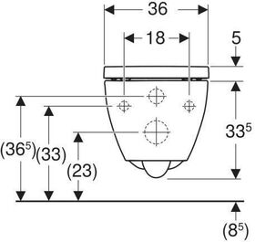 Geberit Wand-Tiefspül-WC ACANTO geschl Fo TurboFlush mit WCS we KeraTect