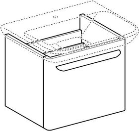 Geberit Waschtischunterschrank MYDAY 495x410x430mm Lack weiß hochglanz