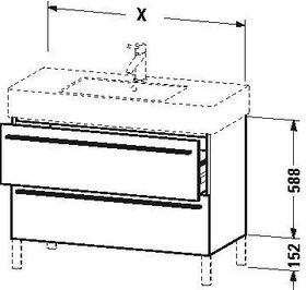 Duravit Waschtischunterbau X-LARGE 800x470x588mm graphit matt