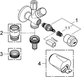 Grohe WAS Kombi-Eckventil 3/8" chr