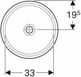 Geberit Unterbauwaschtisch VariForm rd d= 390 o Hahnloch ohne Überlauf weiß