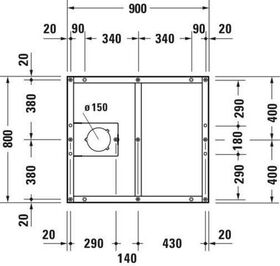 Duravit Fußgestell für Duschwanne Tempano 900x800mm