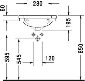 Duravit Handwaschbecken 1930 m ÜL HLB 500x365mm 1 Hahnloch weiß WG