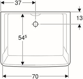 Geberit Mehrzweckbecken PUBLICA 740x585x350mm, mit Überlauf weiß