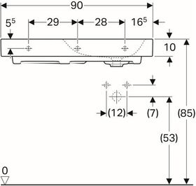 Geberit Waschtisch CITTERIO 900x500mm m Abl. li HL re o ÜL weiß KT