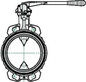 OV Absperrklappe Zwischenbauausführung mit Hebel DN 200