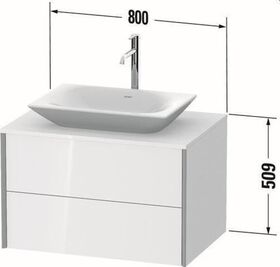 Duravit Waschtischunterbau XVIU 800x550mm sw ma / ta s-matt k ES