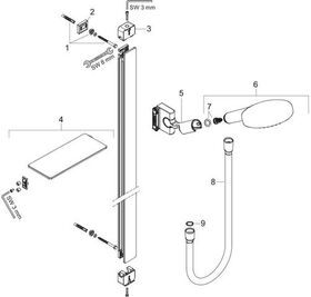 HG Br.set RAINDANCE Sel S 120 3jet/Unica 125mm, Brausestange 90cm chrom 16 l/min