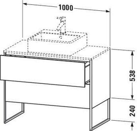 Duravit Waschtischunterbau XSQUARE 1000x678x548mm 2 Au we hgl ES Ah mitte