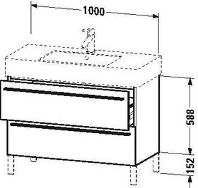 Duravit Waschtischunterbau X-LARGE 1000x470x588mm weiß hochglanz