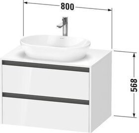 Duravit Waschtischunterbau Ketho.2 800x568x550mm weiß hochglanz