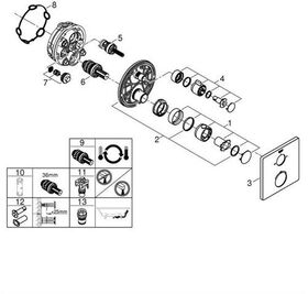 Thermostat-Wannenbatterie GROHTHERM eckig m 2-Wege-Umstellung chr