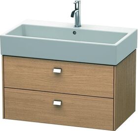 Duravit Waschtischunterbau BRIOSO Griffe chr 442x784x459mm europ. eiche