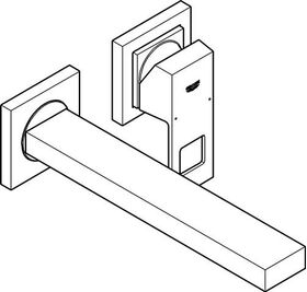 Grohe 2-Loch-Waschtischbatterie EUROCUBE Ausldg 231mm ha graph gebü