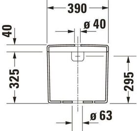 Duravit Spülkasten STARCK 3 390x185mm Anschluss unten links weiß WG