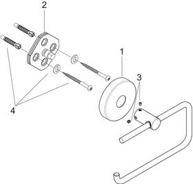 HG Papierrollenhalter LOGIS ohne Deckel, Wandmontage chrom