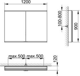 Keuco Spiegelschrank ROYAL MODULAR 2.0 Breite 1200mm Höhe 900mm Tiefe 120mm