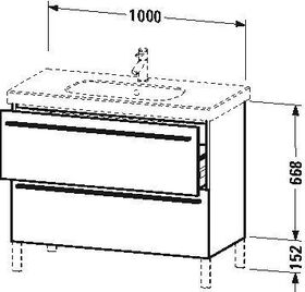 Duravit Waschtischunterbau X-LARGE 1000x470x668mm graphit matt