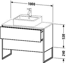 Duravit Waschtischunterbau XSQUARE 778x1000x548mm betongrau matt