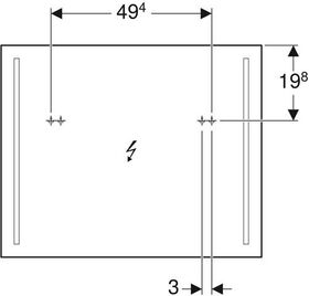 Geberit Lichtspiegel OPTION Beleuchtung beidseitig 800x650x36mm