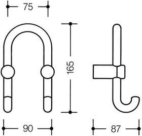 Hewi Garderobendoppelhaken SERIE 801 Haken nach vorn felsgrau