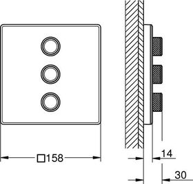 Unterputzventil GROHTHERM SMARTCONTROL eckig 3-fach mo wh