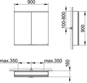 Keuco Spiegelschrank ROYAL MODULAR 2.0 Breite 900mm Höhe 900mm Tiefe 160mm