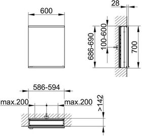 Keuco Spiegelschrank ROYAL MODULAR 2.0 Breite 600mm Höhe 700mm Tiefe 160mm