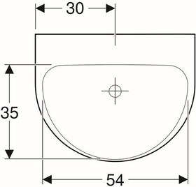 Geberit Waschtisch RENOVA o HL ohne Überlauf 600x480mm weiß KT