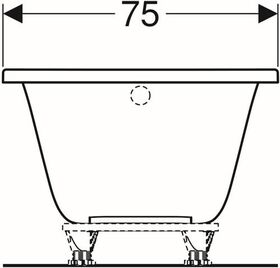 Geberit Rechteckbadewanne RENOVA 1600x750mm weiß