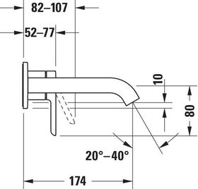 Duravit Einhebel-Waschtischmischer C.1 Unterputz, Ausladung 225mm schwarz matt