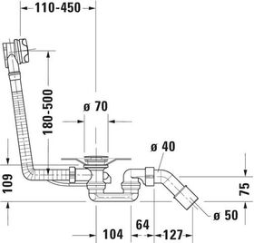 Duravit Ab-/Überlaufgarnitur chrom