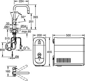 Grohe EH-Spültischbatterie BLUE HOME Starter-Kit U-Auslauf chr