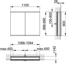 Keuco Spiegelschrank ROYAL MODULAR 2.0 Breite 1100mm Höhe 900mm Tiefe 160mm