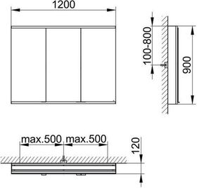 Keuco Spiegelschrank ROYAL MODULAR 2.0 Breite 1200mm Höhe 900mm Tiefe 120mm