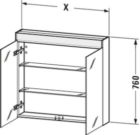 Duravit Spiegelschrank BRIOSO m Be 760x820x148mm 11 W weiß hochglanz