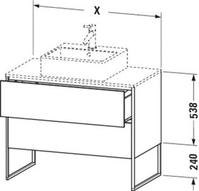 Duravit Waschtischunterbau XSQUARE 778x800x548mm weiß matt