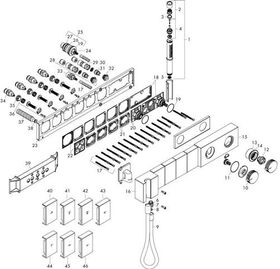 Fertigmontageset SELECT AXOR EDGE f UP Thermostatmodul 4 Verbraucher chrom