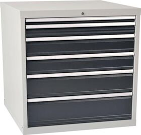 Schubladenschrank H1019xB1005xT736mm lichtgrau/anthrazitgrau 6 Schubl.Vollauszug