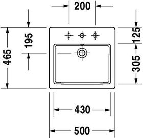 Duravit Einbauwaschtisch VERO m ÜL HLB 500x465mm 1 Hahnloch weiß WG