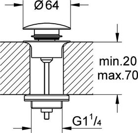 Grohe Ablaufgarnitur m Klickverschluss mo wh