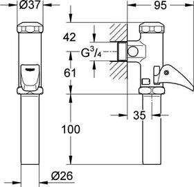 Grohe DAL-Automatic-Spüler f WC 3/4Zoll chr