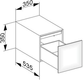 Keuco Sideboard EDITION 11 sw gebürstet Beleuchtung 350x350x535mm