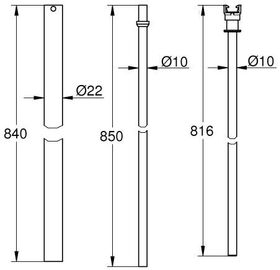 Grohe Ersatzrohr für Duschsysteme -15cm chrom