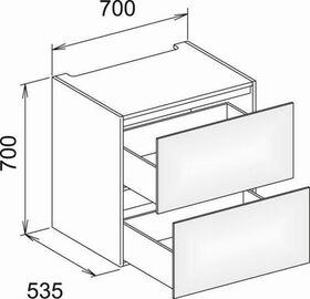 Keuco Unterbauschrank EDITION 11 PLANNIN 700x700x535mm trü sdm