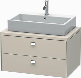 Duravit Konsolenunterschrank BRIOSO Griffe chrom 442x820x550mm taupe matt