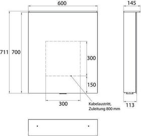 Emco LED-Lichtsp.schr. ASIS FLAT 2 Dsg AP 600x711mm 1-tü m Lichtsegel Aluminium