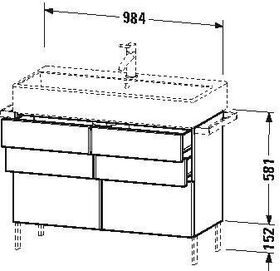 Duravit Waschtischunterbau VERO AIR 581x984x431mm weiß hochglanz