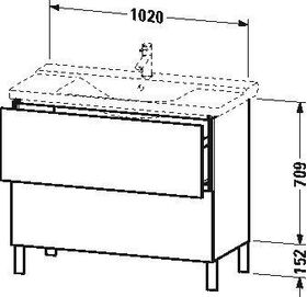 Duravit Waschtischunterbau L-CUBE 1020x481x709mm weiß hochglanz