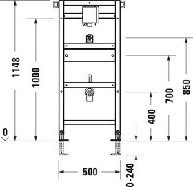 Duravit Urinal-Element DURASYSTEM 500x1148mm für UP-Druckspüler Trockenbau